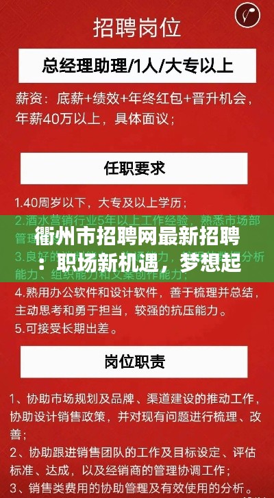衢州市招聘网最新招聘:职场新机遇,梦想起航地