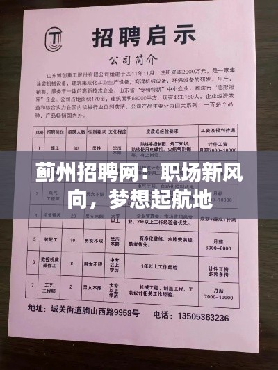蓟州招聘网:职场新风向,梦想起航地