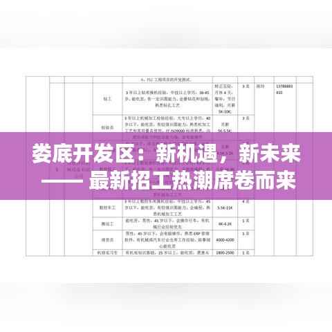 娄底开发区：新机遇，新未来 —— 最新招工热潮席卷而来