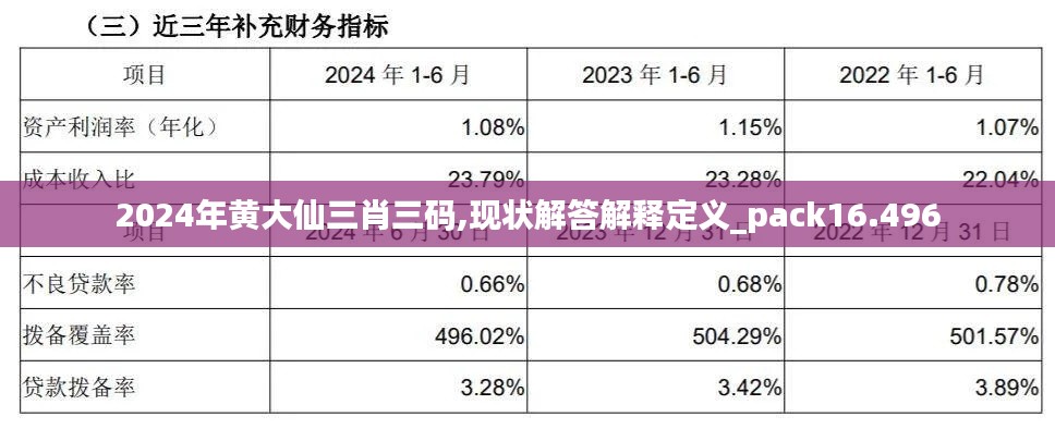 2024年黄大仙三肖三码,现状解答解释定义_pack16.496
