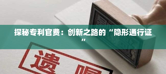 探秘专利官费：创新之路的“隐形通行证”