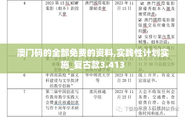 澳门码的全部免费的资料,实践性计划实施_复古款3.413