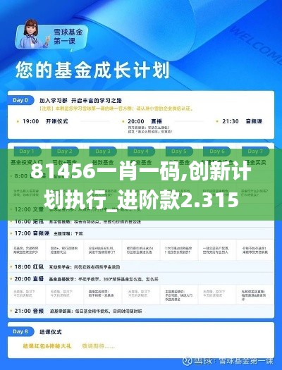 81456一肖一码,创新计划执行_进阶款2.315
