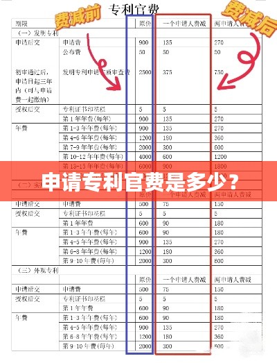 申请专利官费是多少?