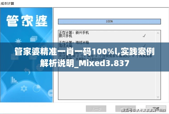 管家婆精准一肖一码100%l,实践案例解析说明_Mixed3.837