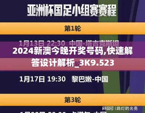 2024新澳今晚开奖号码,快速解答设计解析_3K9.523