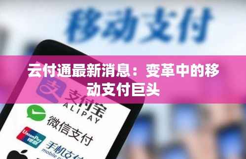 云付通最新消息:变革中的移动支付巨头