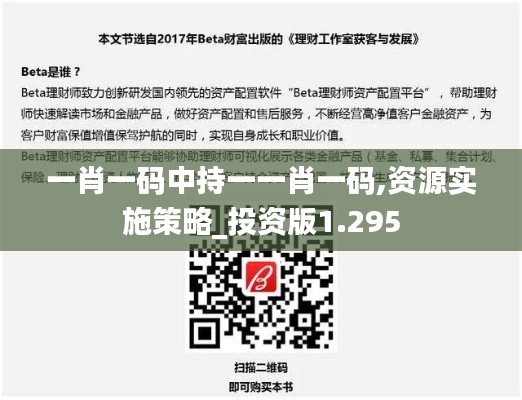 一肖一码中持一一肖一码,资源实施策略_投资版1.295