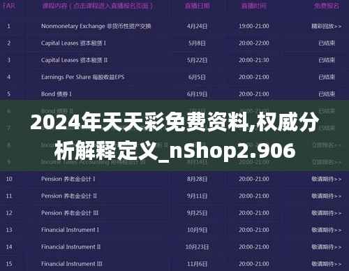2024年天天彩免费资料,权威分析解释定义_nShop2.906