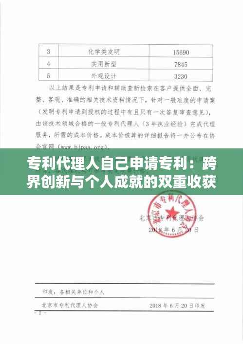 专利代理人自己申请专利:跨界创新与个人成就的双重收获