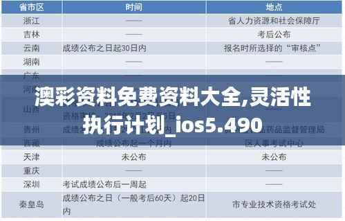 澳彩资料免费资料大全,灵活性执行计划_ios5.490