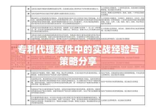 专利代理案件中的实战经验与策略分享