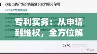 专利实务:从申请到维权,全方位解析专利实务要点