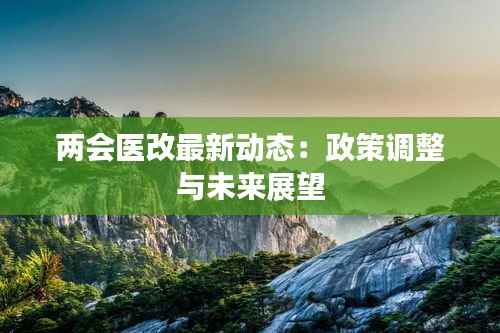 两会医改最新动态:政策调整与未来展望