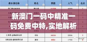 新澳门一码中精准一码免费中特,实地解析数据考察_set7.281