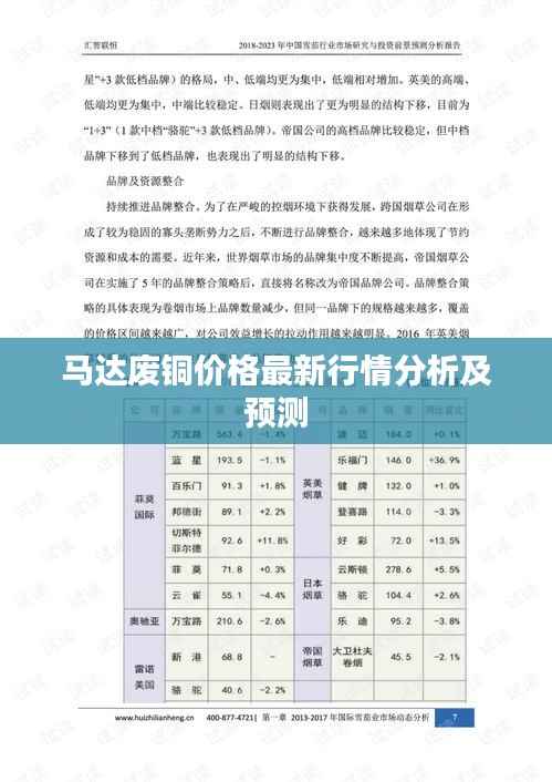 马达废铜价格最新行情分析及预测