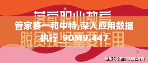 管家婆一和中特,深入应用数据执行_9DM9.447