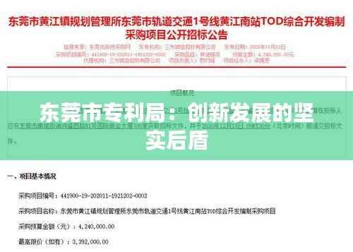 东莞市专利局:创新发展的坚实后盾