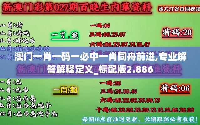 澳门一肖一码一必中一肖同舟前进,专业解答解释定义_标配版2.886