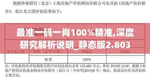 最准一码一肖100%精准,深度研究解析说明_静态版2.803