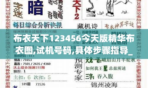 布衣天下123456今天版精华布衣图,试机号码,具体步骤指导_特供款9.239