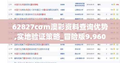 62827cσm澳彩资料查询优势,实地验证策略_冒险版9.960