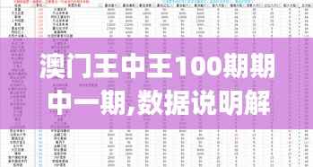 澳门王中王100期期中一期,数据说明解析_OP3.619