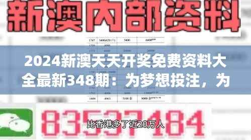 2024新澳天天开奖免费资料大全最新348期:为梦想投注,为未来投资