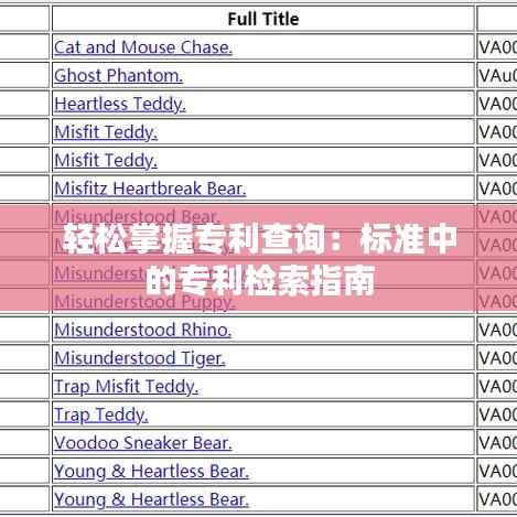 轻松掌握专利查询:标准中的专利检索指南