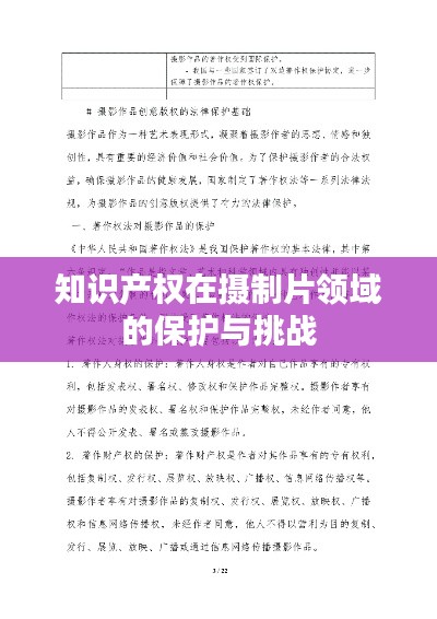 知识产权在摄制片领域的保护与挑战
