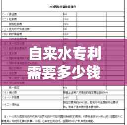 自来水专利需要多少钱?