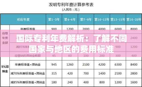 国际专利年费解析:了解不同国家与地区的费用标准