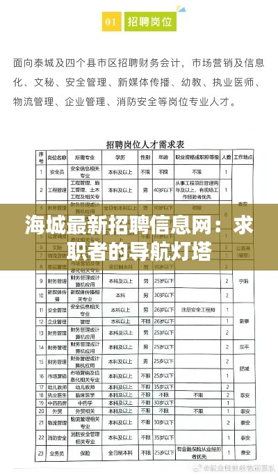 海城最新招聘信息网：求职者的导航灯塔
