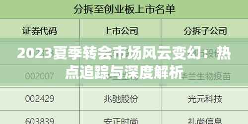 2023夏季转会市场风云变幻:热点追踪与深度解析
