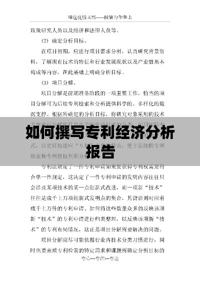 如何撰写专利经济分析报告