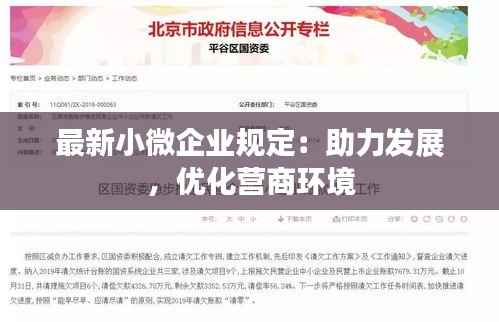 最新小微企业规定:助力发展,优化营商环境