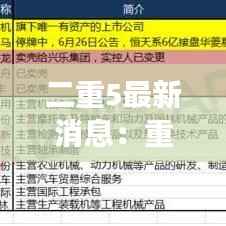 二重5最新消息:重磅更新,科技巨头再掀创新热潮