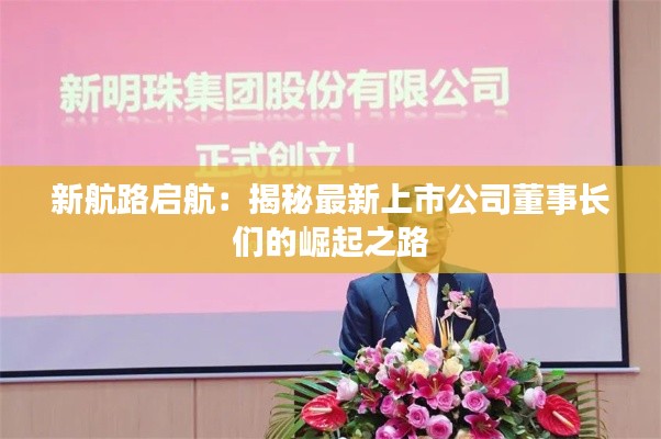 新航路启航:揭秘最新上市公司董事长们的崛起之路