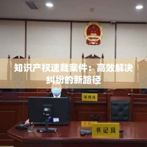 知识产权速裁案件:高效解决纠纷的新路径