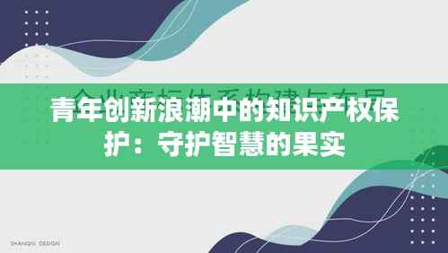 青年创新浪潮中的知识产权保护：守护智慧的果实