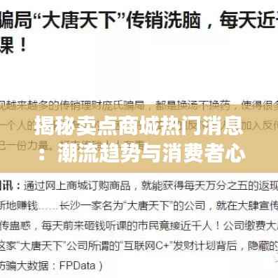 揭秘卖点商城热门消息：潮流趋势与消费者心声