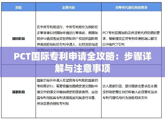 PCT国际专利申请全攻略:步骤详解与注意事项