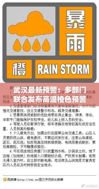 武汉最新预警:多部门联合发布高温橙色预警及暴雨黄色预警