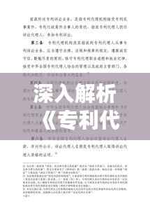 深入解析《专利代理条例细则》:规范与创新的桥梁