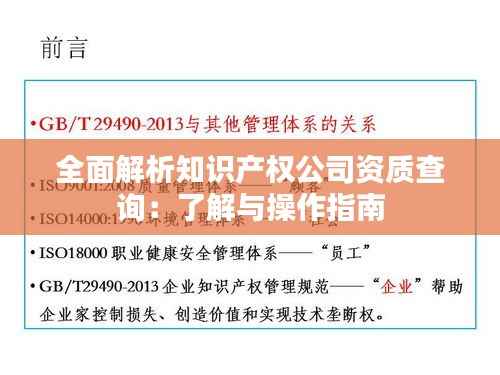全面解析知识产权公司资质查询:了解与操作指南