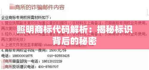 照明商标代码解析:揭秘标识背后的秘密