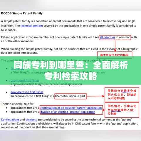 同族专利到哪里查:全面解析专利检索攻略