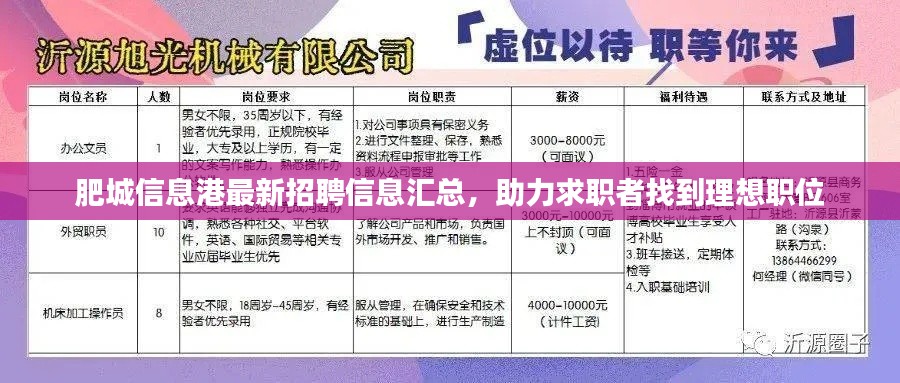 肥城信息港最新招聘信息汇总,助力求职者找到理想职位