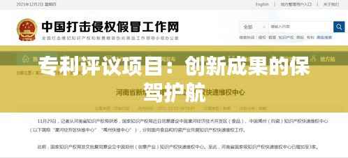 专利评议项目:创新成果的保驾护航