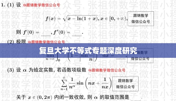 复旦大学不等式专题深度研究